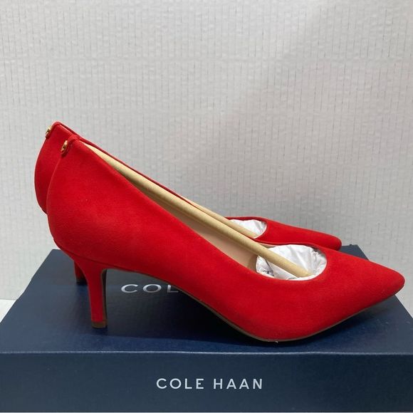 Cole Haan Shoes - Cole Haan Go-To Park pumps Red Suede New in Box size 6 NIB